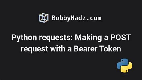The key, kid, and iss have all been verified to work. . Python get request with bearer token